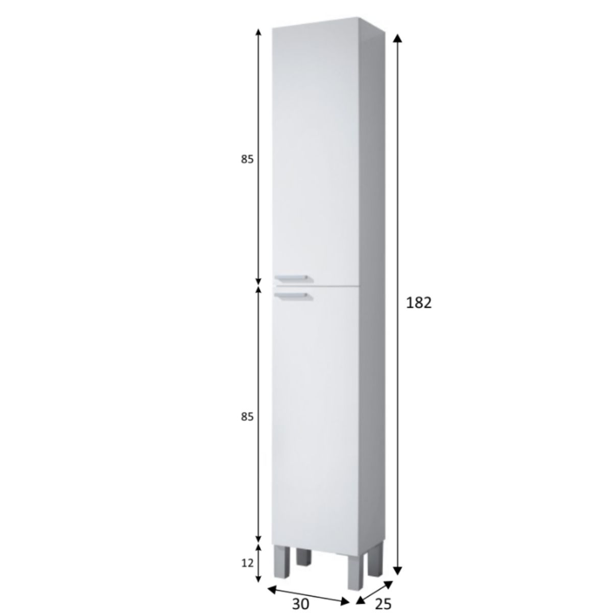 Columna baño 2 puertas 4 estantes KONCRET