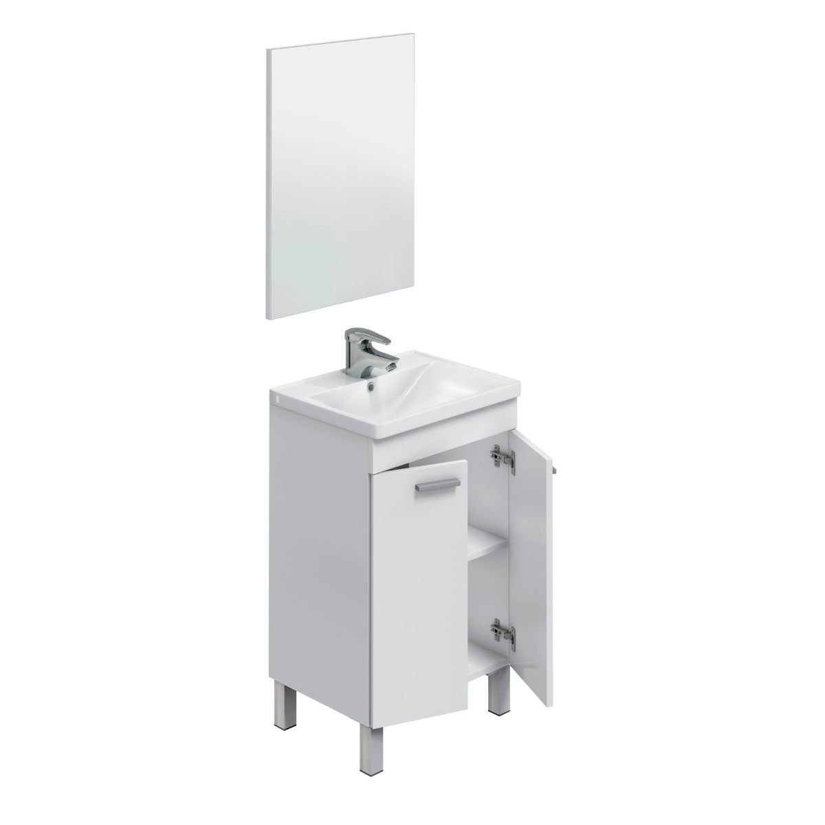 Mueble lavabo pequeño 2 puertas + espejo ( lavabo no incluído ) KONCRET