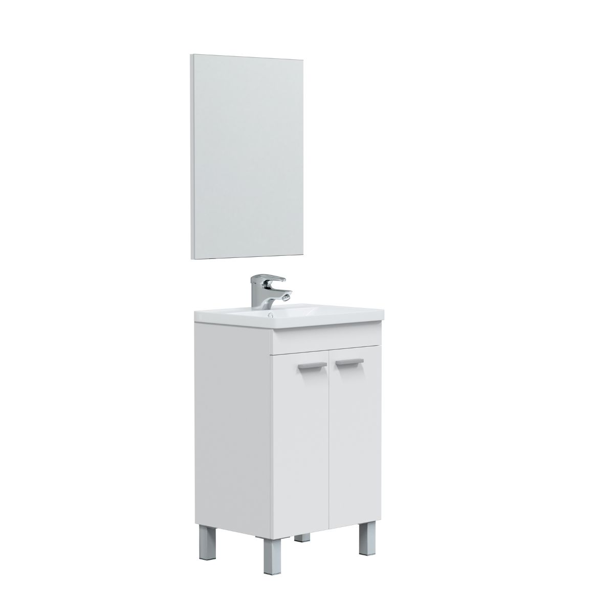 Mueble lavabo pequeño 2 puertas + espejo ( lavabo no incluído ) KONCRET
