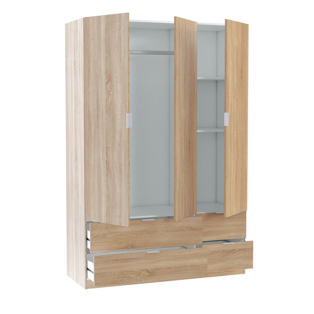 Armario 3 puertas + 4 cajones LC