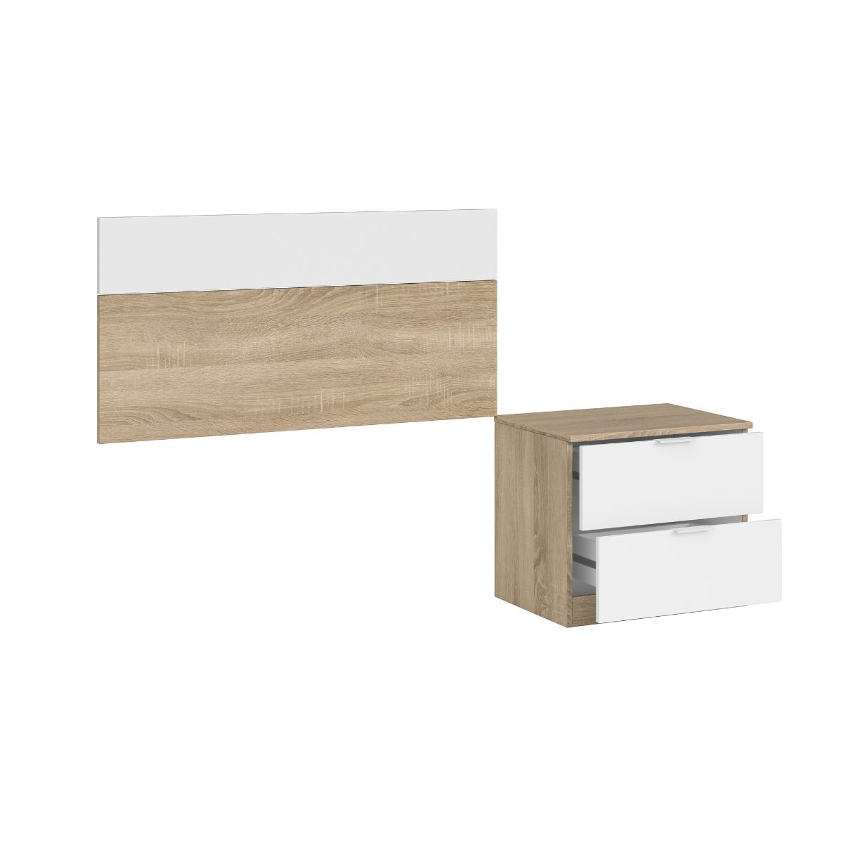 Cabezal 100 + mesita con 2 cajones LOLA