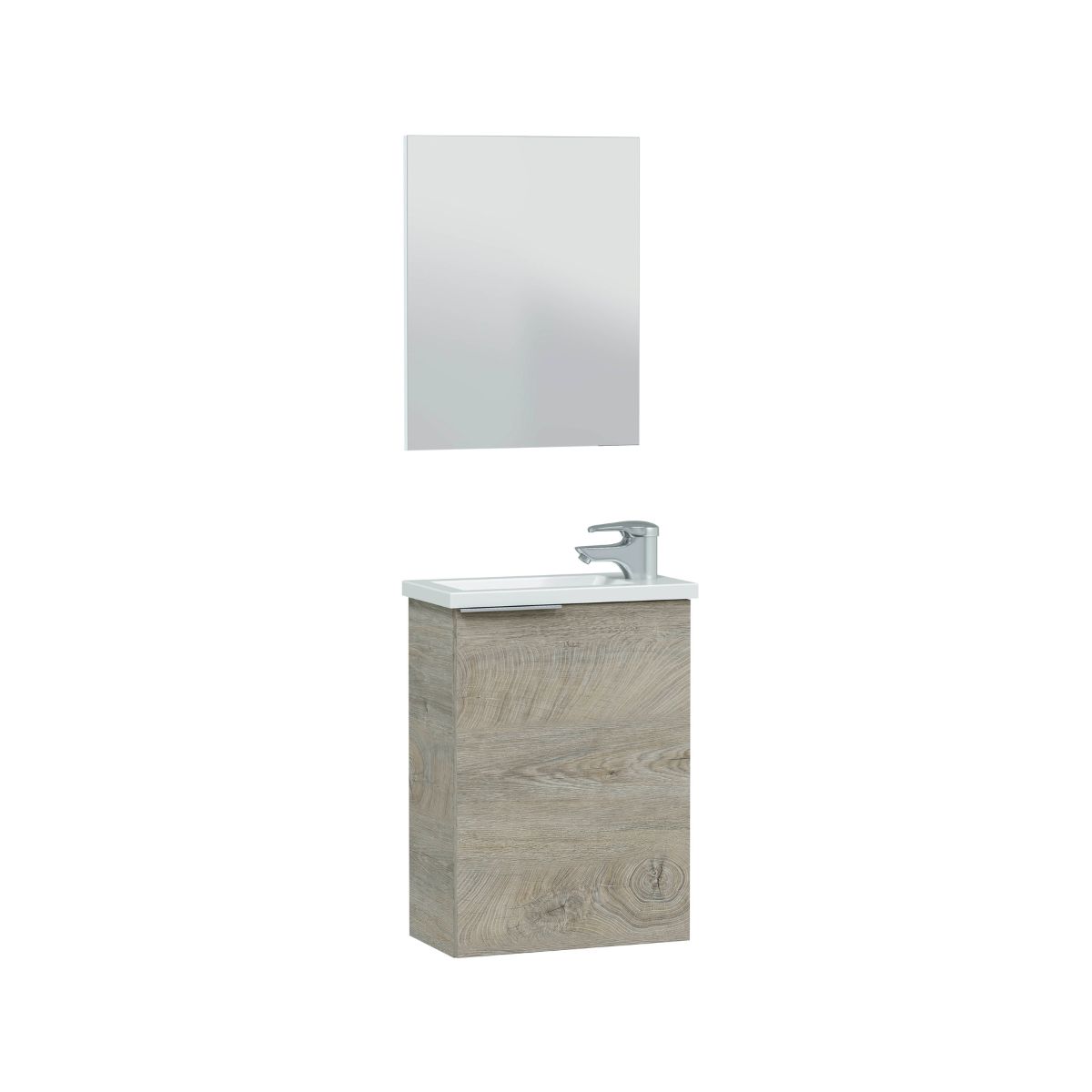 Mueble 40 cm 1 puerta + espejo + lavabo PIKOLO