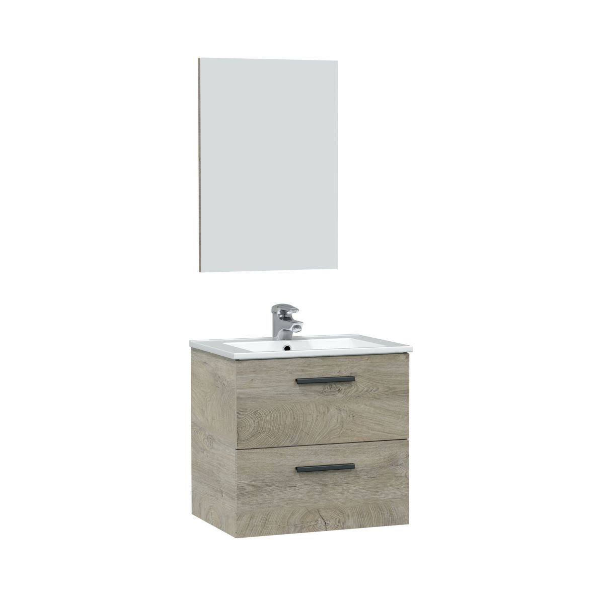 Mueble 60 cm 2 cajones susp.+ espejo // lavabo no incluido NOLAN 60