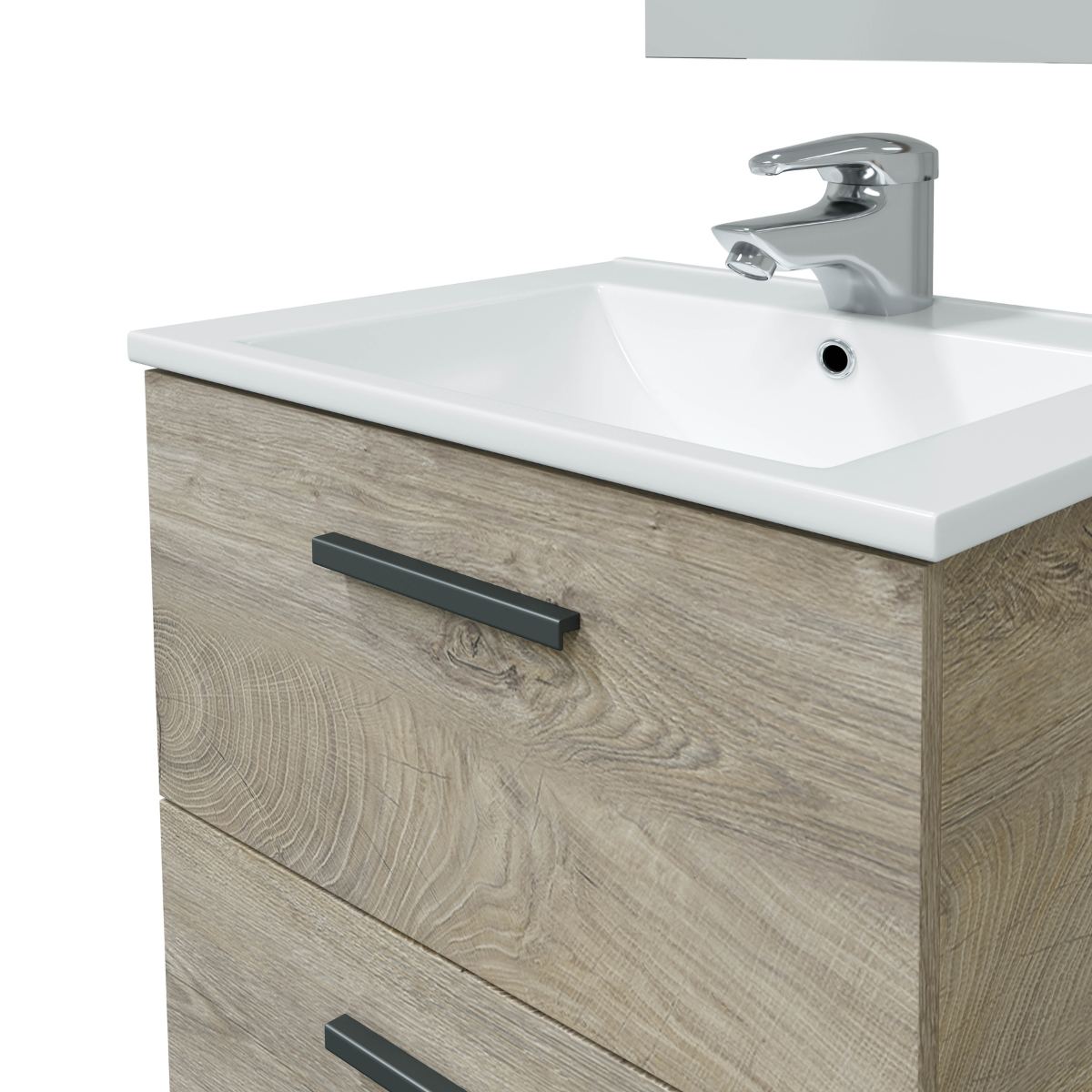 Mueble 60 cm 2 cajones susp.+ espejo // lavabo no incluido NOLAN 60