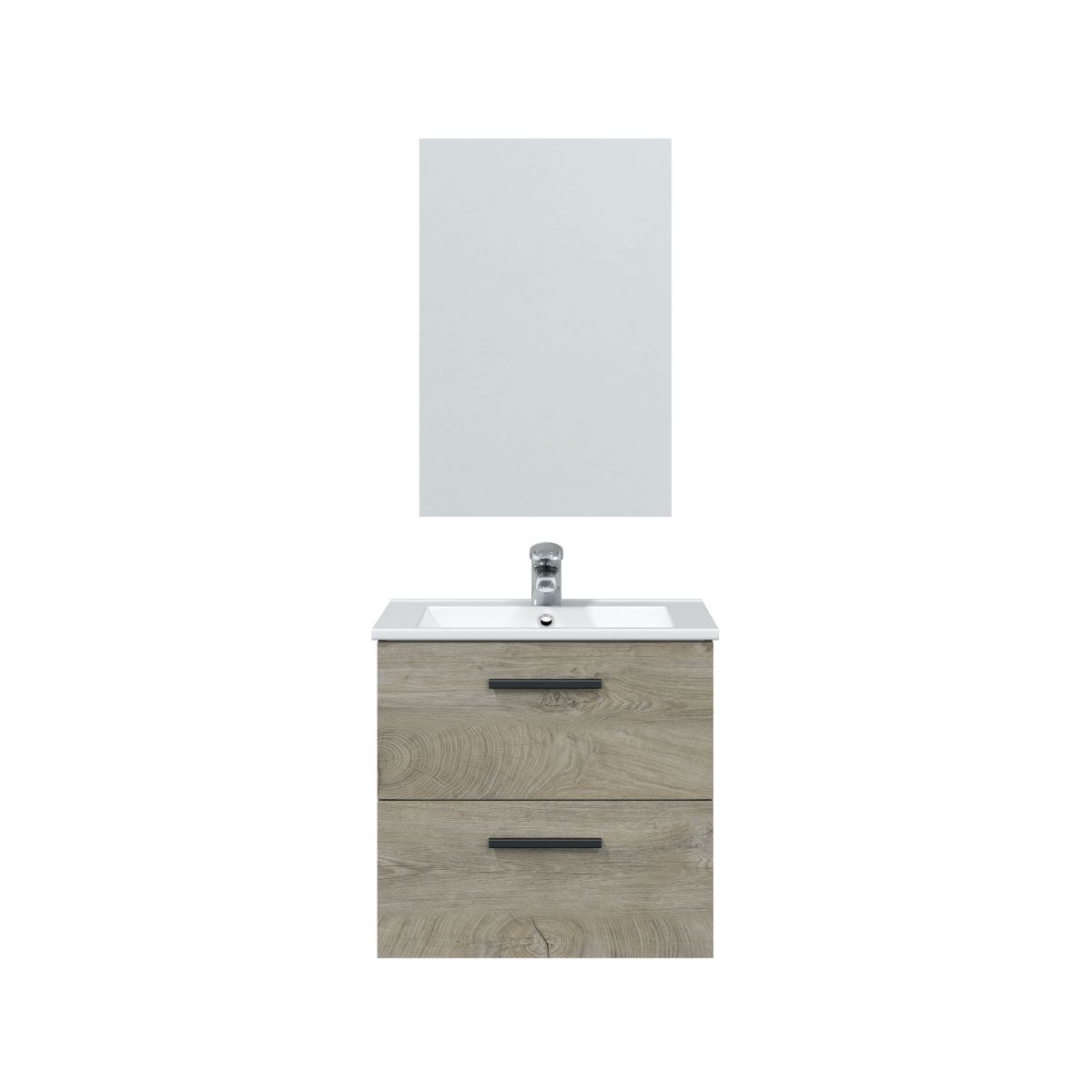 Mueble 60 cm 2 cajones susp.+ espejo // lavabo no incluido NOLAN 60