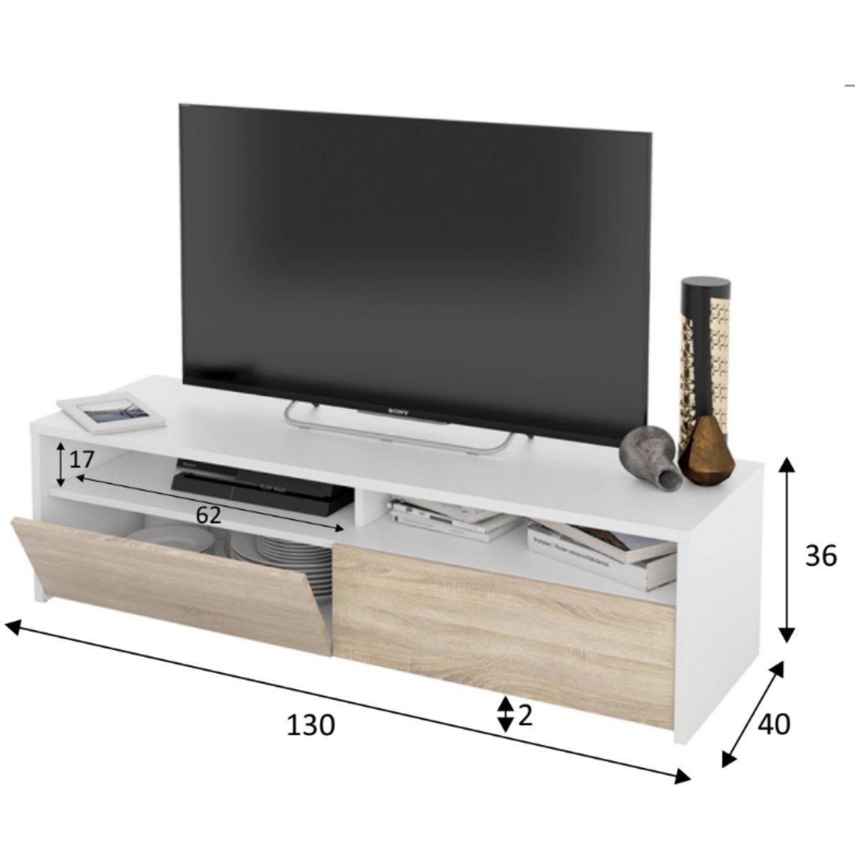Mueble tv 2 puertas KIRA