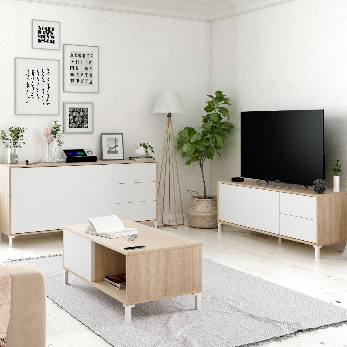 Mueble tv 2 puertas + 2 cajones NODA PLUS