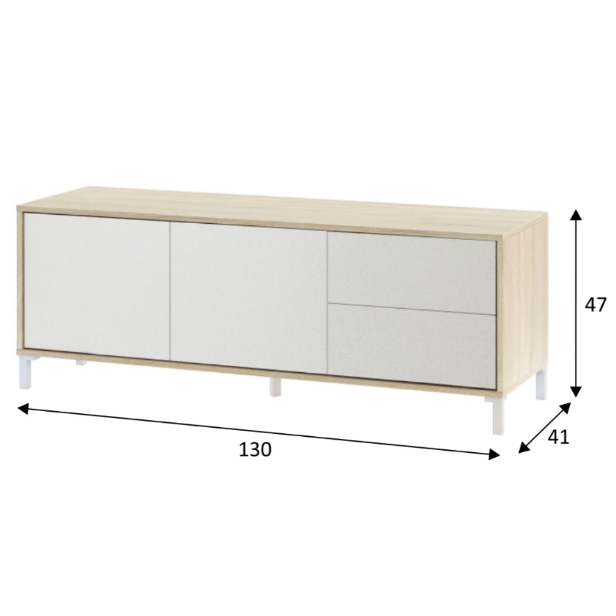 Mueble tv 2 puertas + 2 cajones NODA PLUS