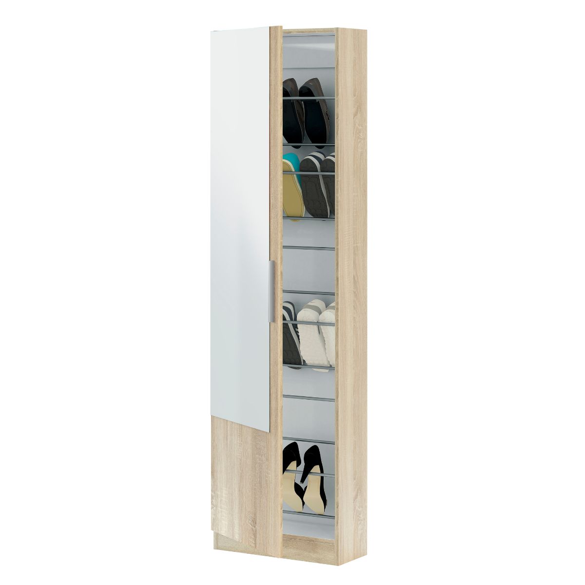 Zapatero 1 puerta + espejo (6 alturas-12 varillas) GOTUS