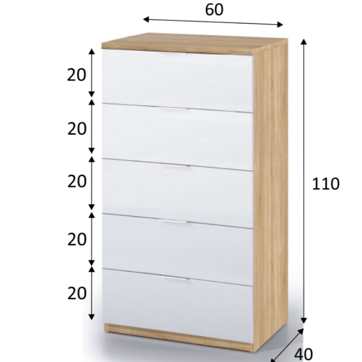 Comoda 5 cajones KAYA