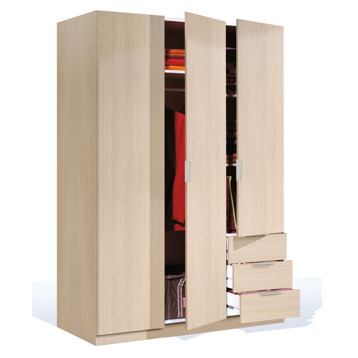 Armario 3 puertas + 3 cajones LC