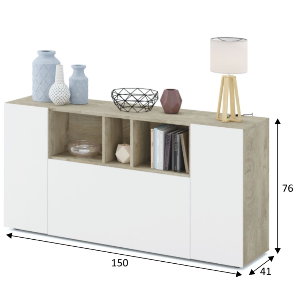 Aparador 3 puertas + hueco celdas MIKA