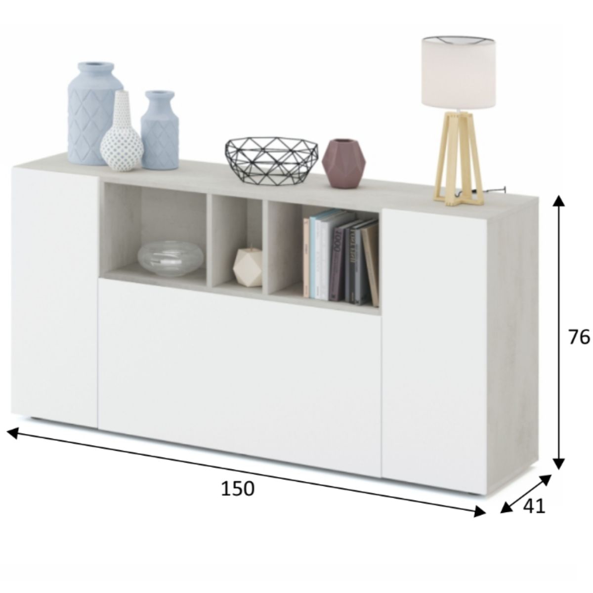 Aparador 3 puertas + hueco celdas MIKA