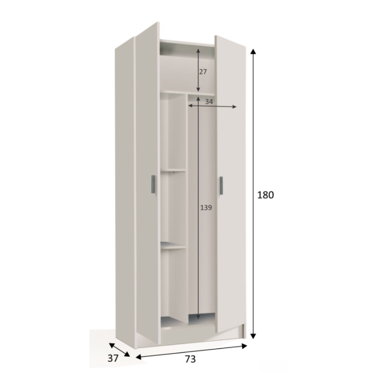Armario 2 puertas escobero BLUSS