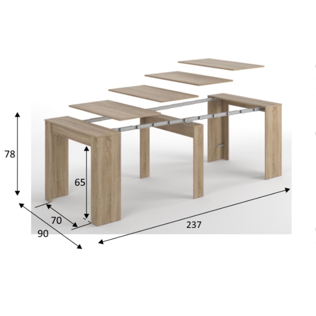 Consola de comedor extensible  90 x 50 / 237 DOFFER
