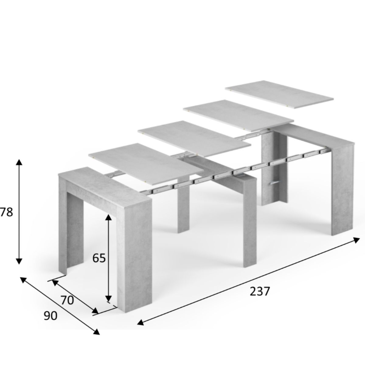 Consola de comedor extensible  90 x 50 / 237 DOFFER