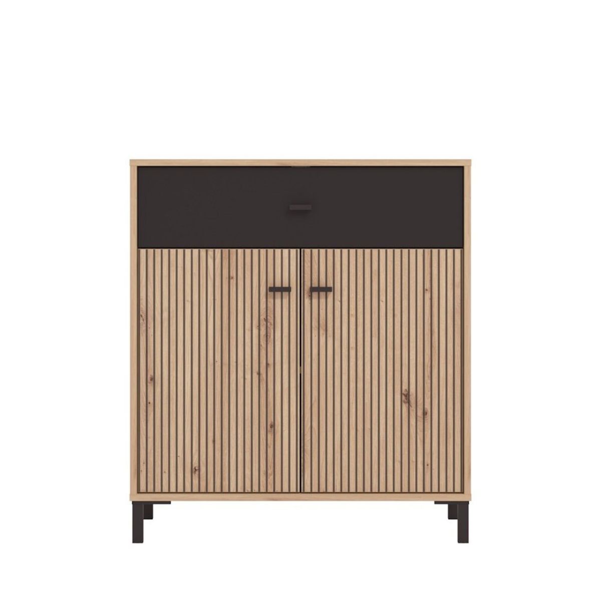 Aparador 80 cm roble artisan/ negro modelo VANNES 