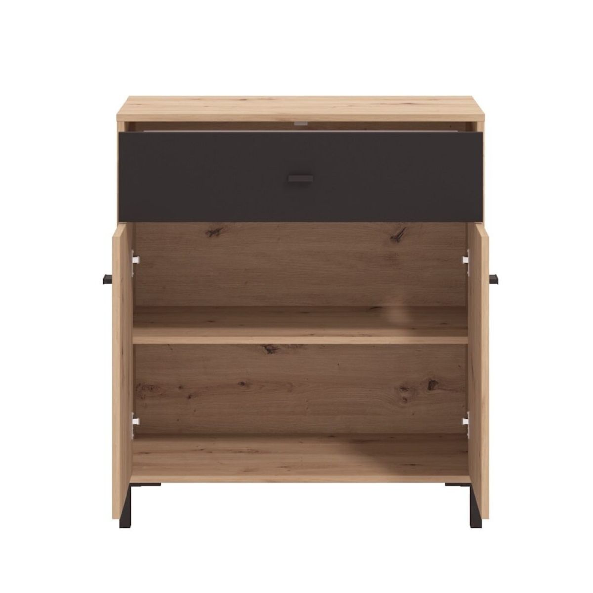 Aparador 80 cm roble artisan/ negro modelo VANNES 