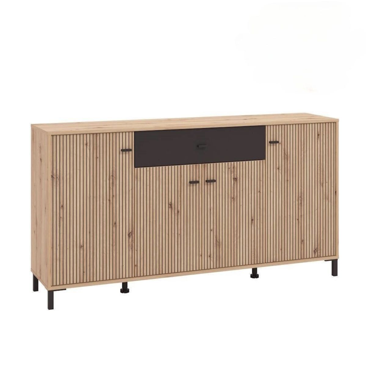 Aparador 170 cm roble artisan / negro modelo NANTES
