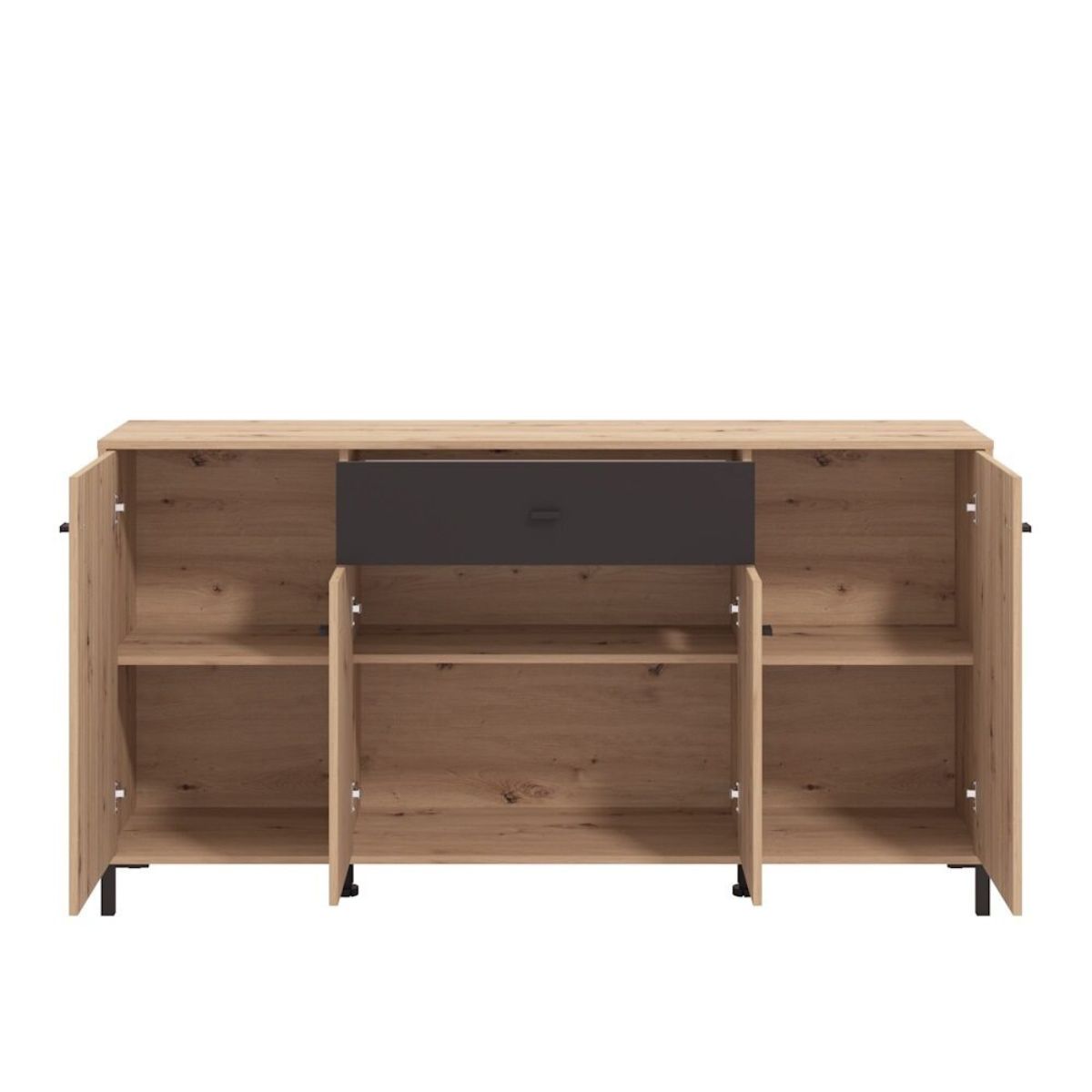 Aparador 170 cm roble artisan / negro modelo NANTES