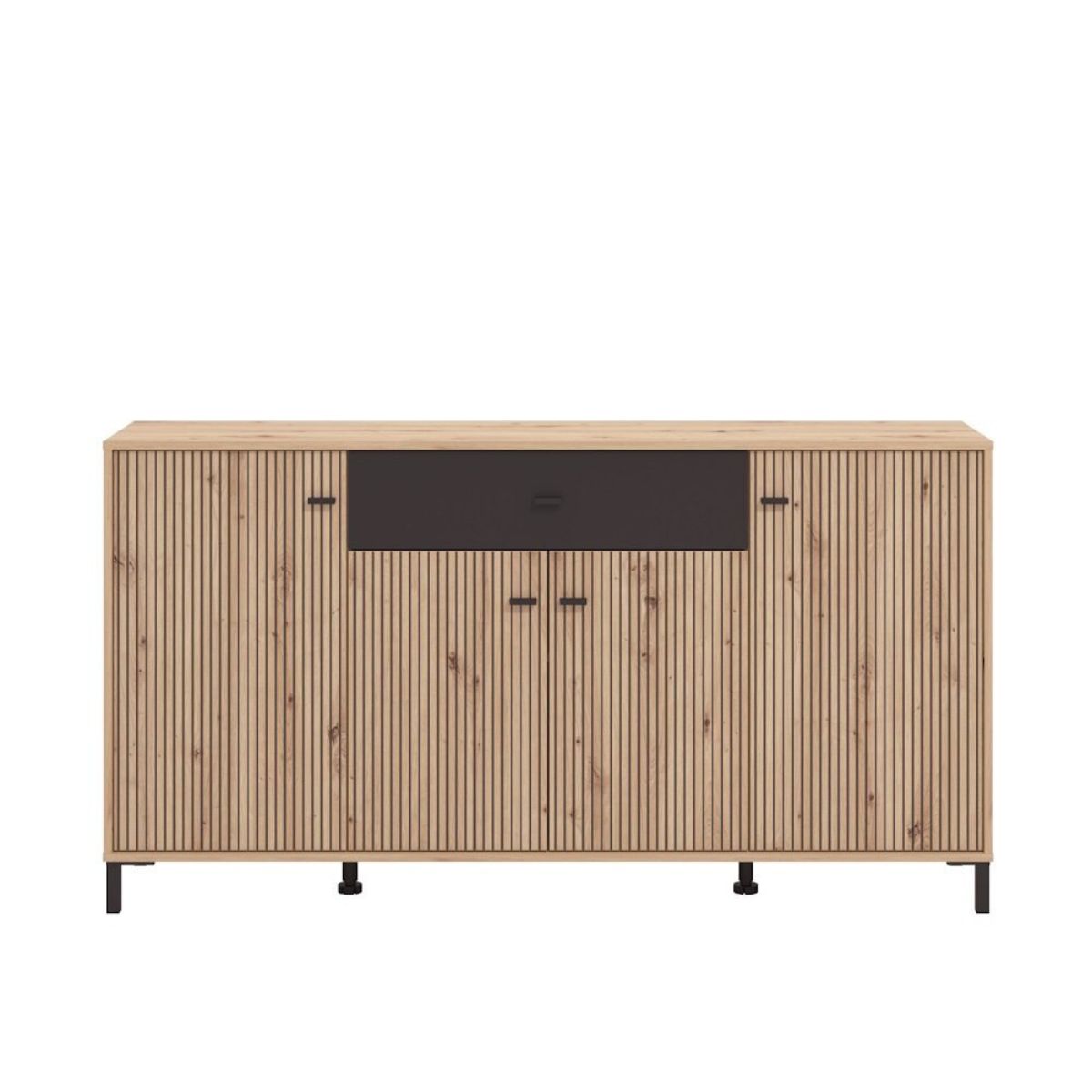 Aparador 170 cm roble artisan / negro modelo VANNES