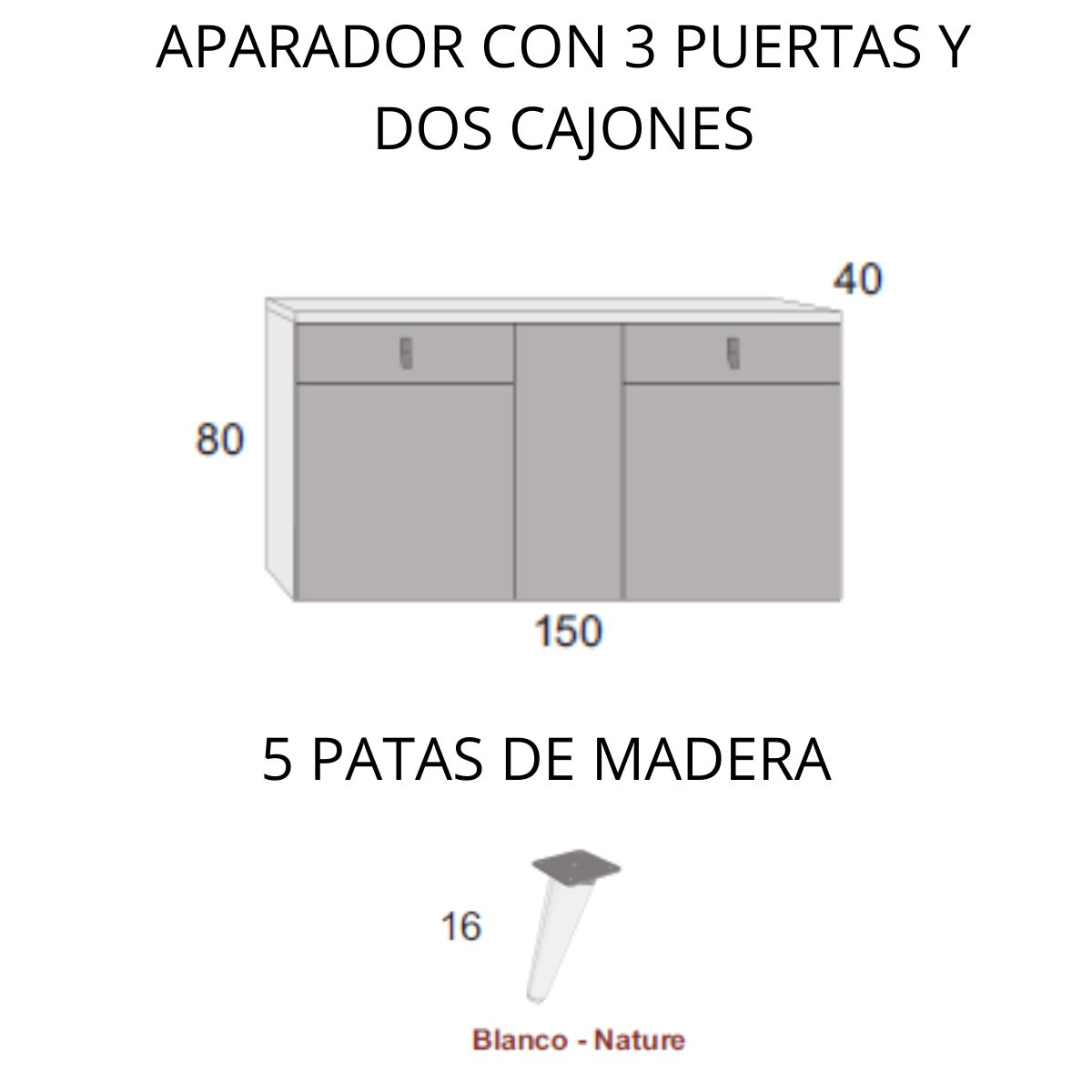 aparador 3 p y 2 c  150 RIPPER 45203