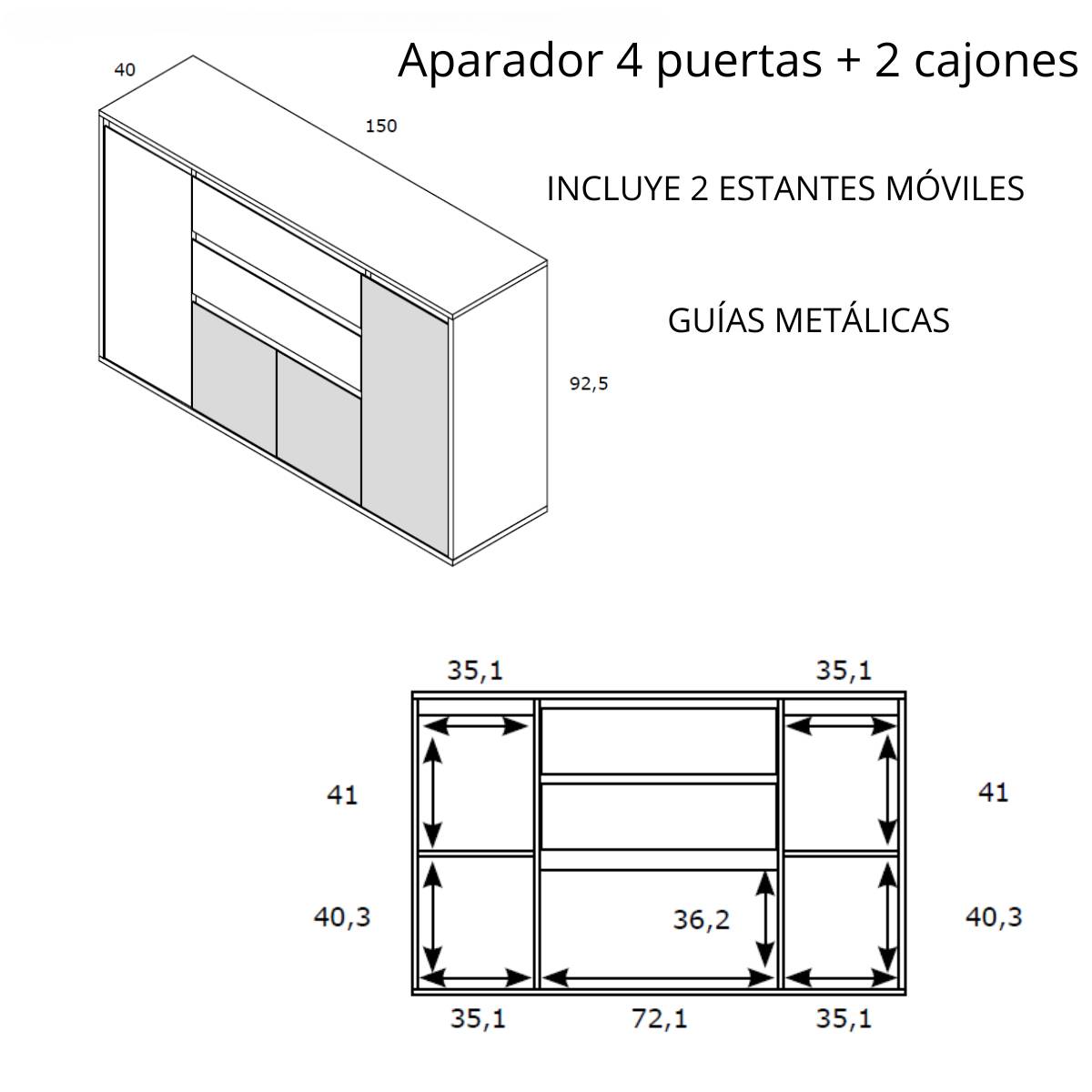 aparador 4p 2c KOBA 94