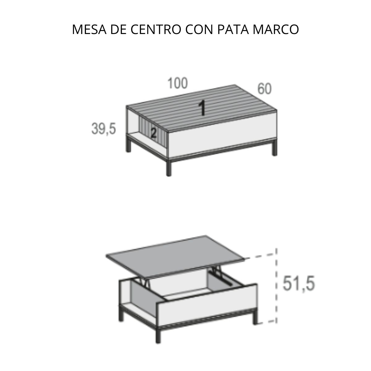 mesa de centro elevable YORDER 02