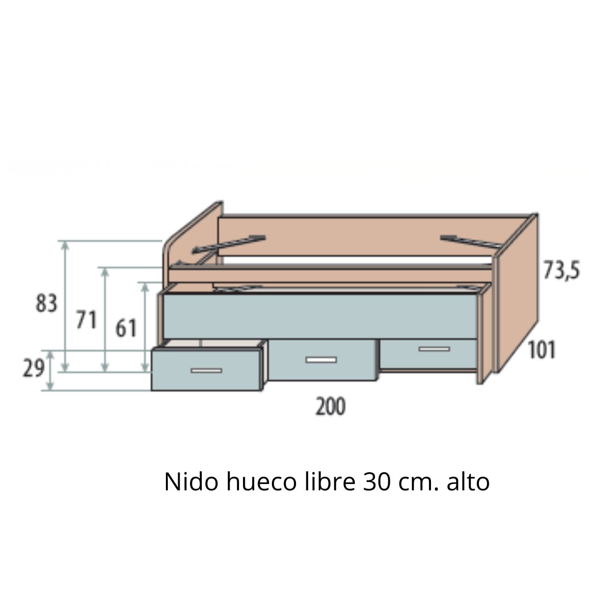 cama juvenil compacta VITA 12