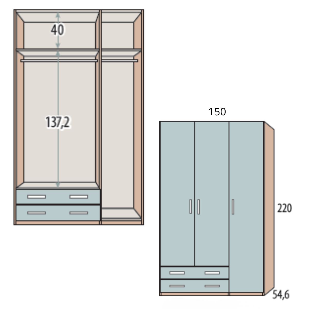 armario 3p y 2c vita 12