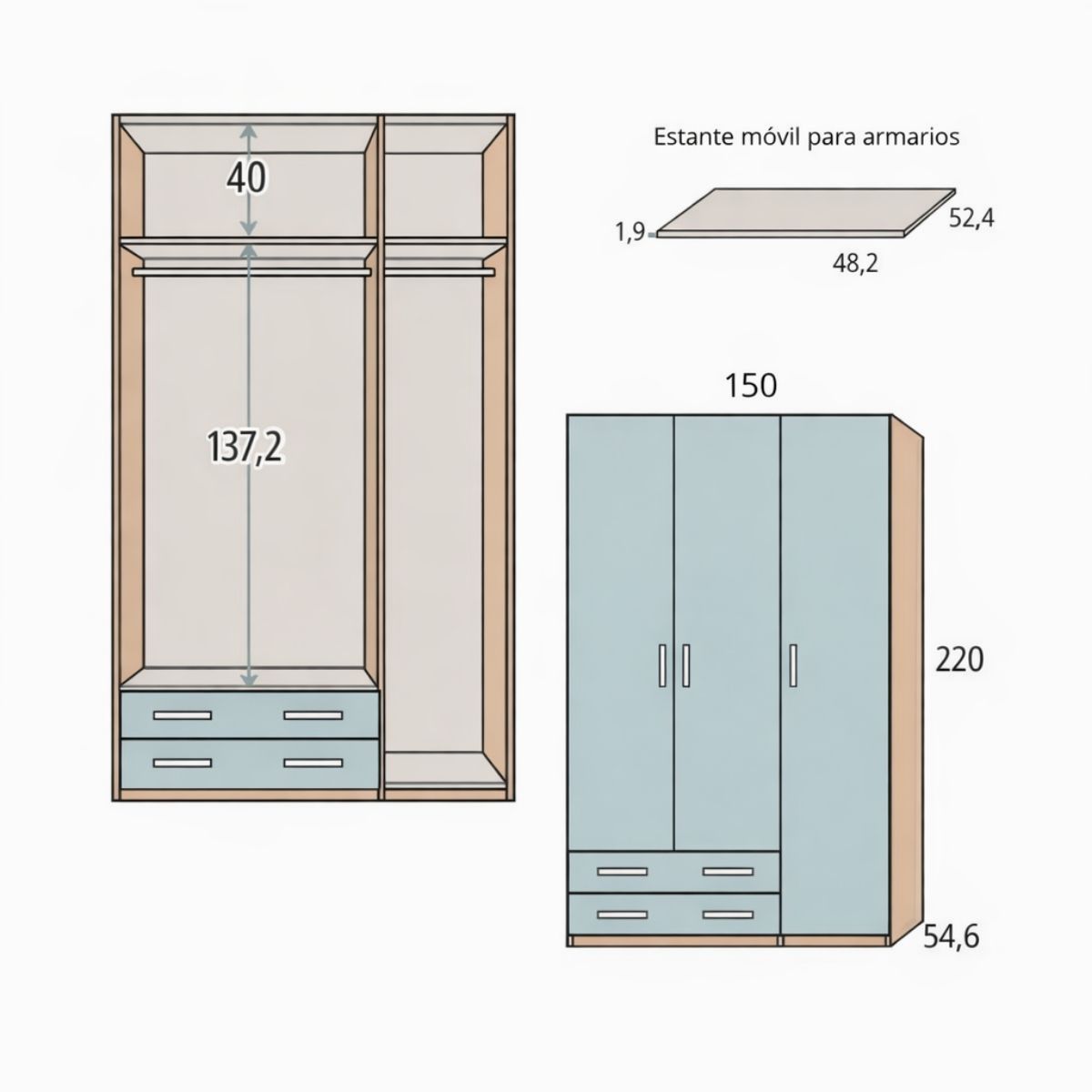 Armario juvenil  VITA 12