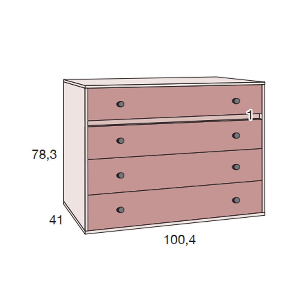 Comoda 4 cajones MENDOL 05