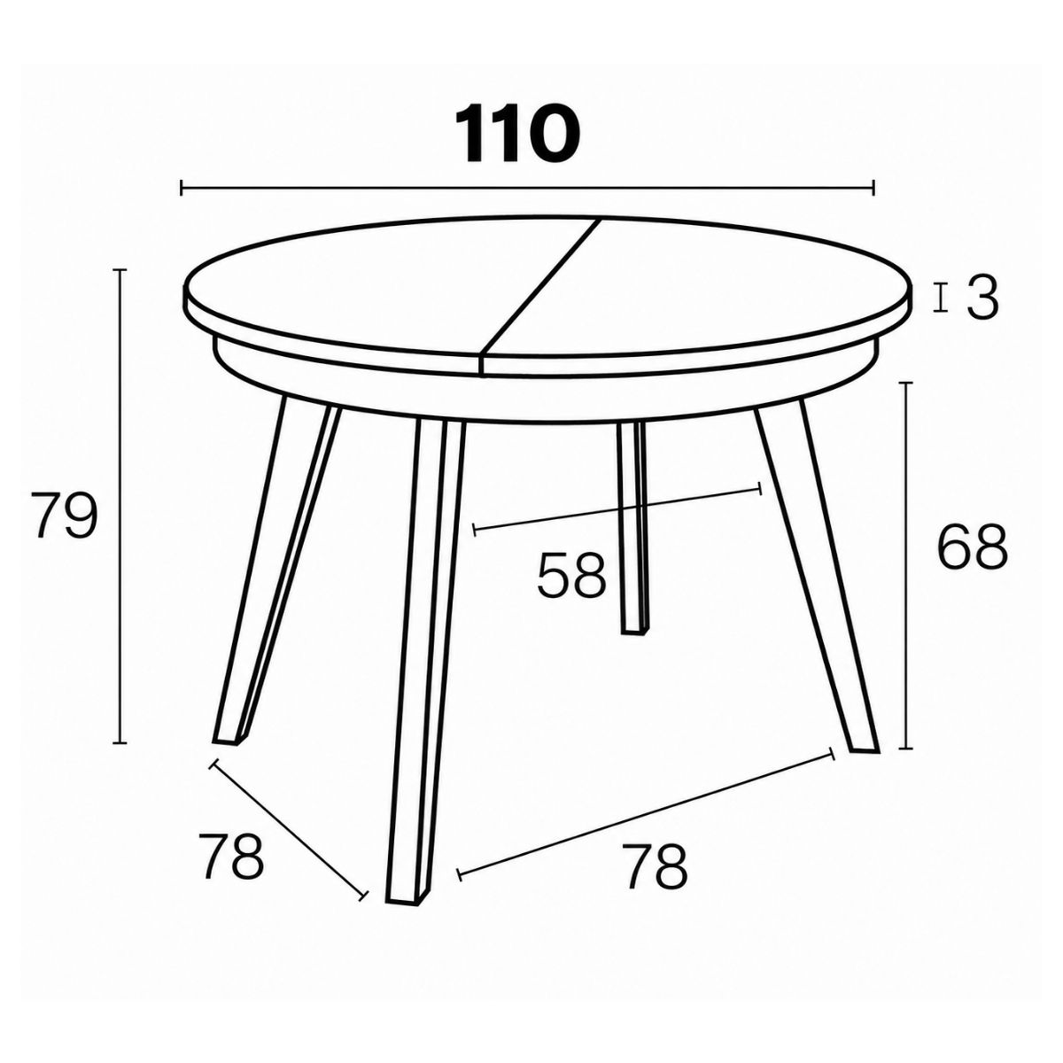 Mesa comedor 110cm M815