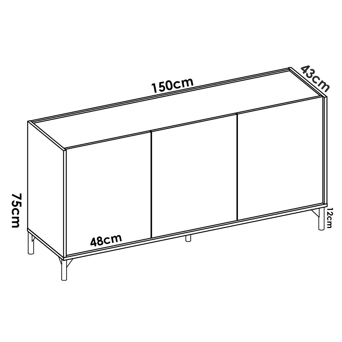 Aparador con 3 puertas OTO