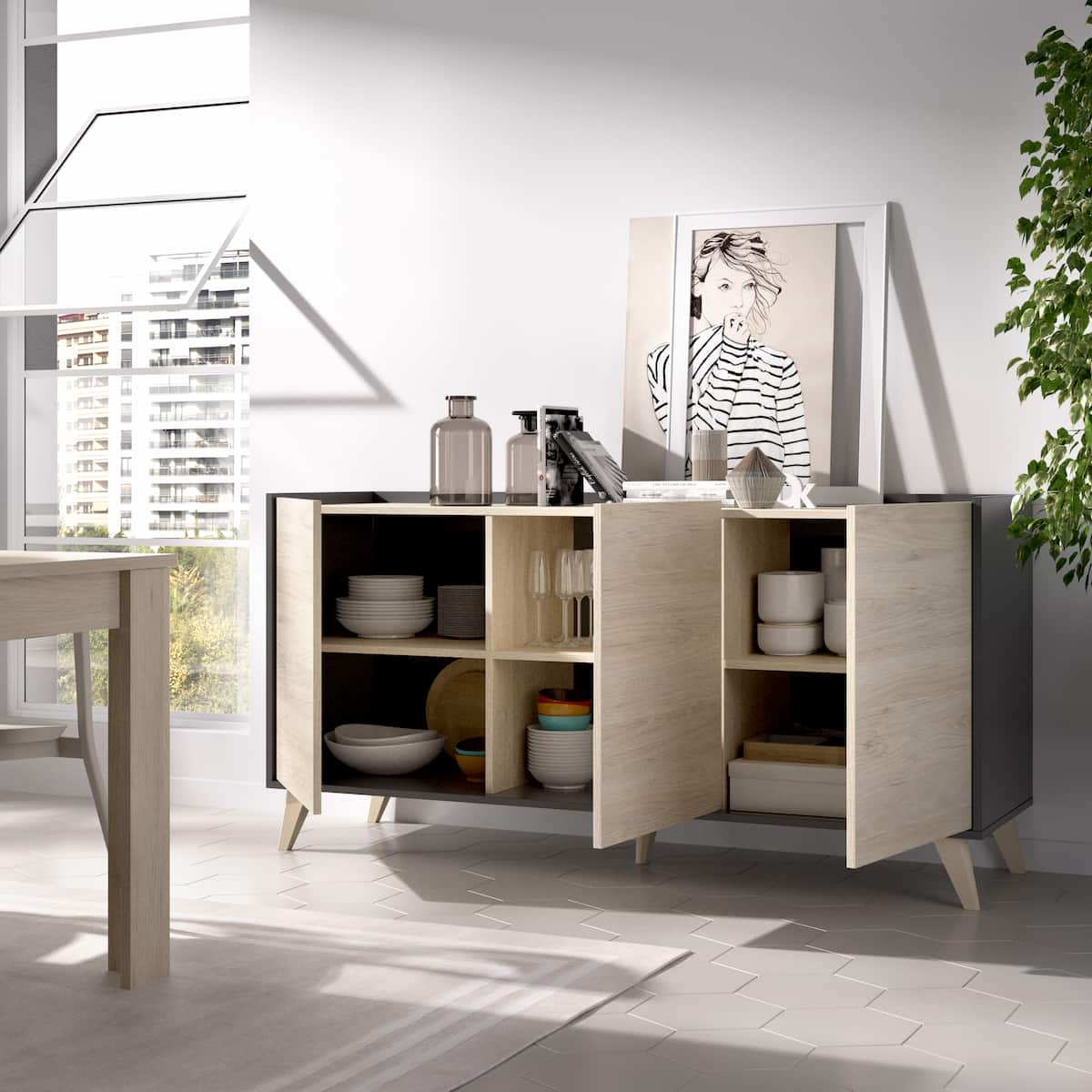 Aparador con 3 puertas OTO