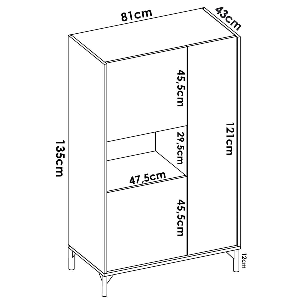 Mueble alto 3 puertas  OTO