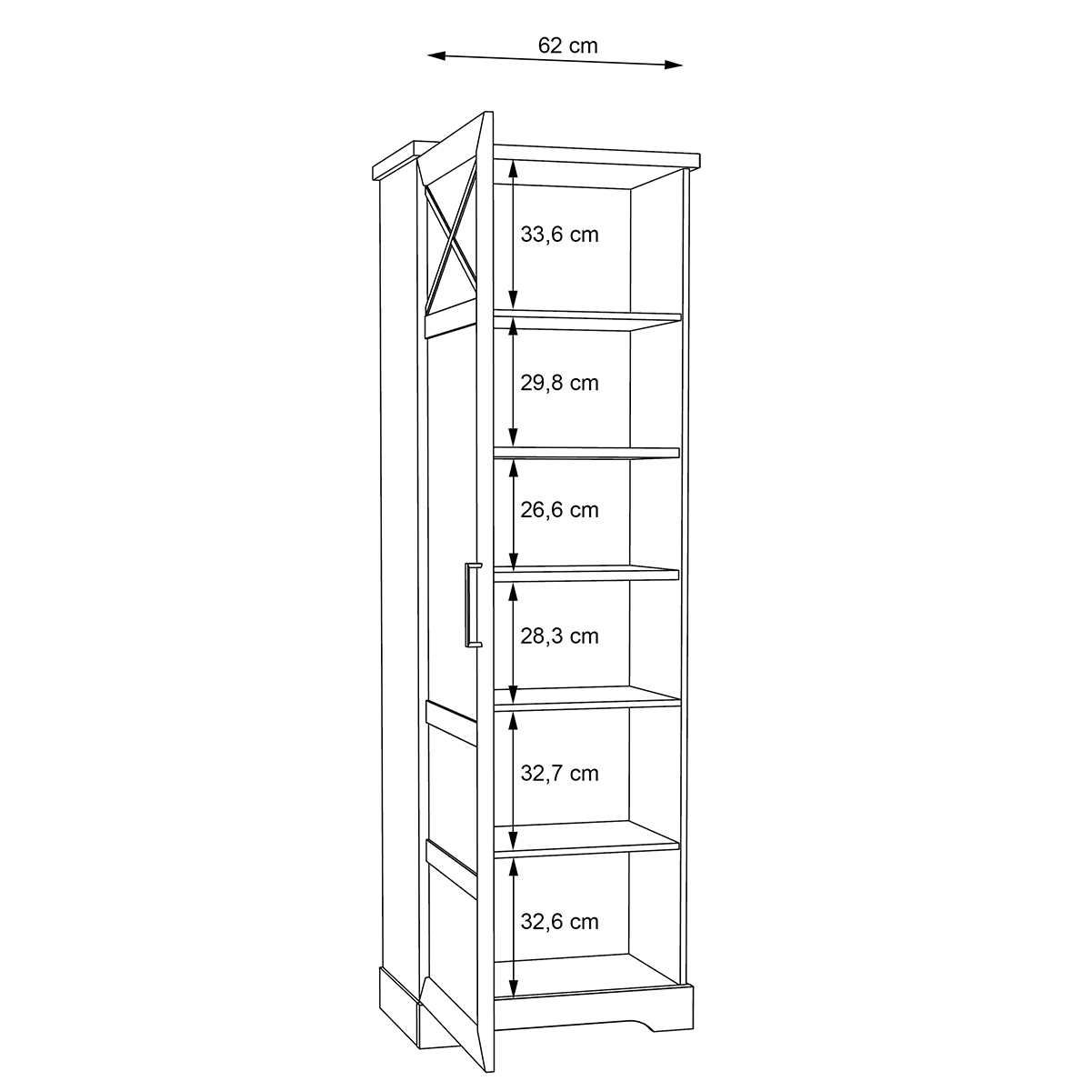 Vitrina con puertas cristal ROMAIN