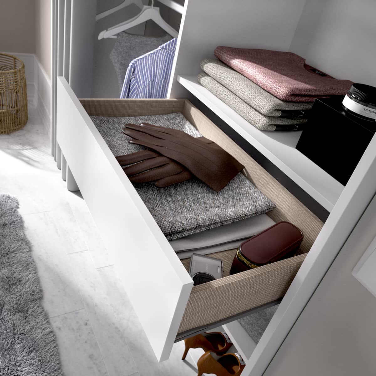 Vestidor cajón y cortina 160 cm CLOT 103
