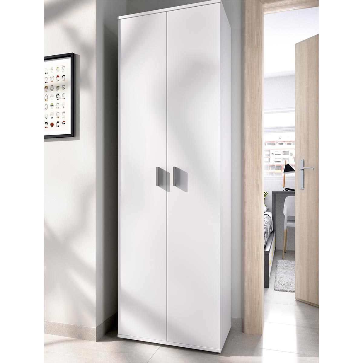 Armario multiusos 6 estantes y 2 puertas MULTI 117