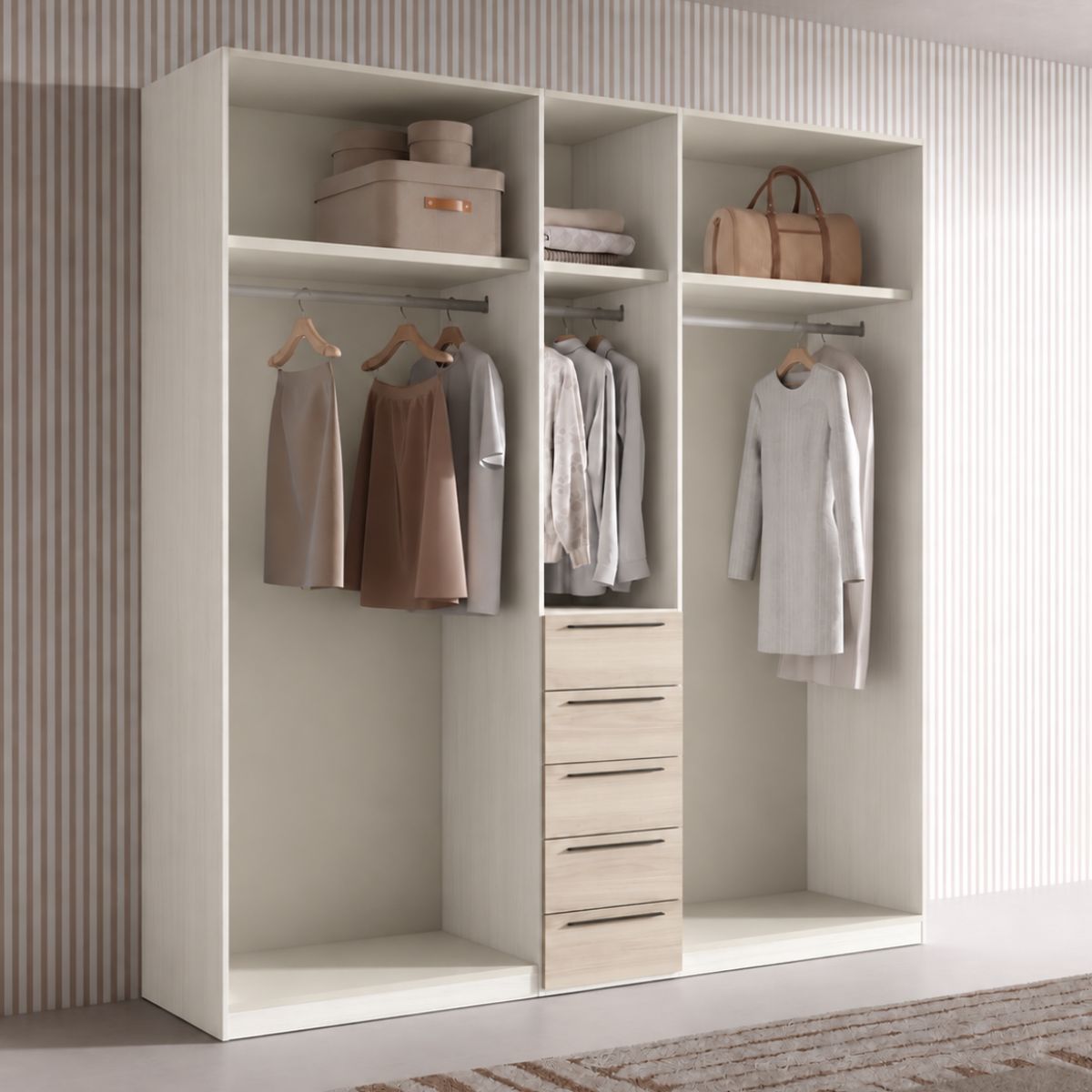 Armario MERY 03 de 5 puertas batientes y 5 cajones