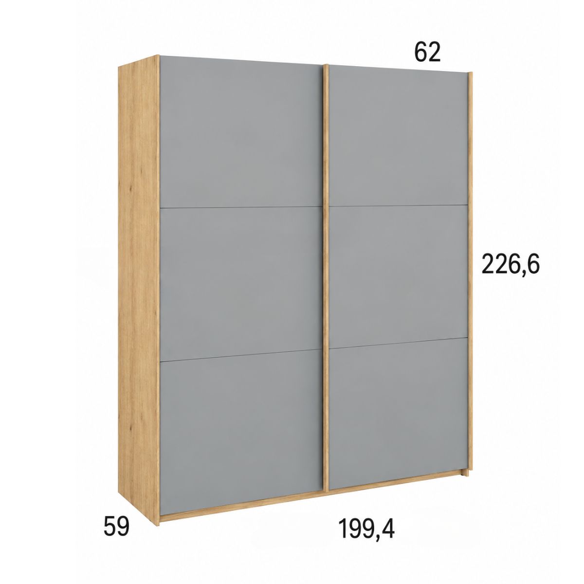 Armario MERY 10 de 2 puertas correderas colgadas y 2 cuerpos