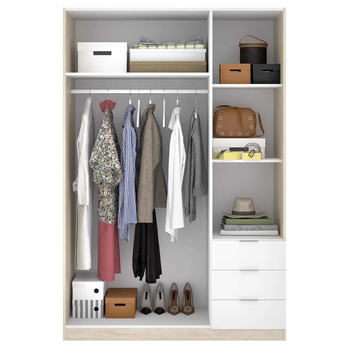 Armario con 3 puertas 3 cajones NESS 105