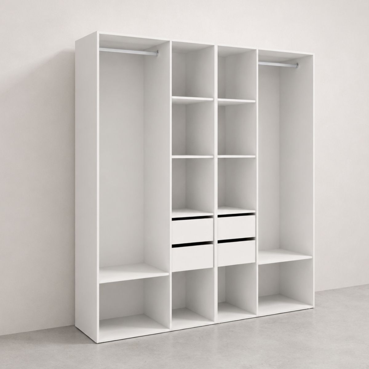 Vestidor blanco con 4 cajones y trasera reversible CLOT 196