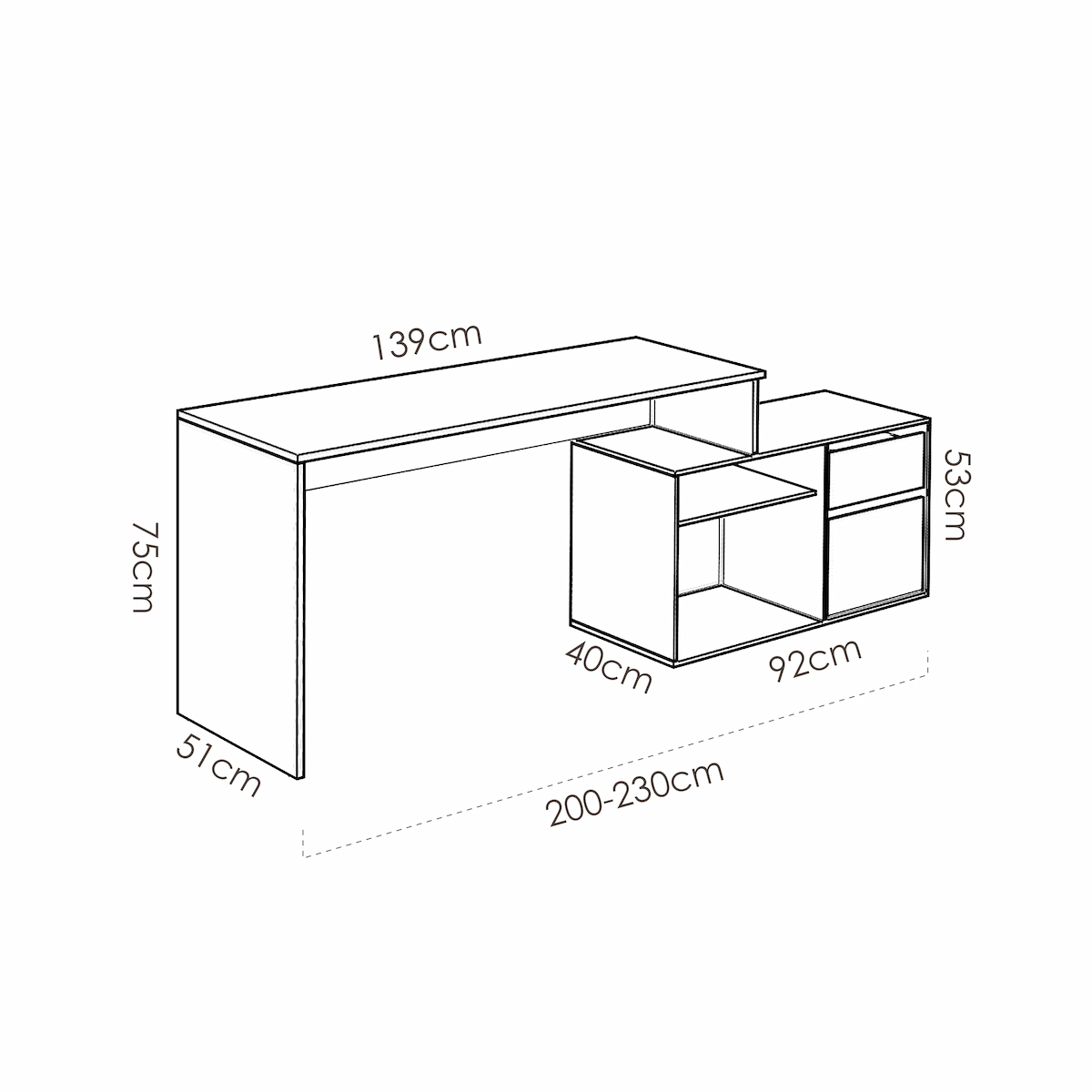 Mesa de estudio cajones PENTA