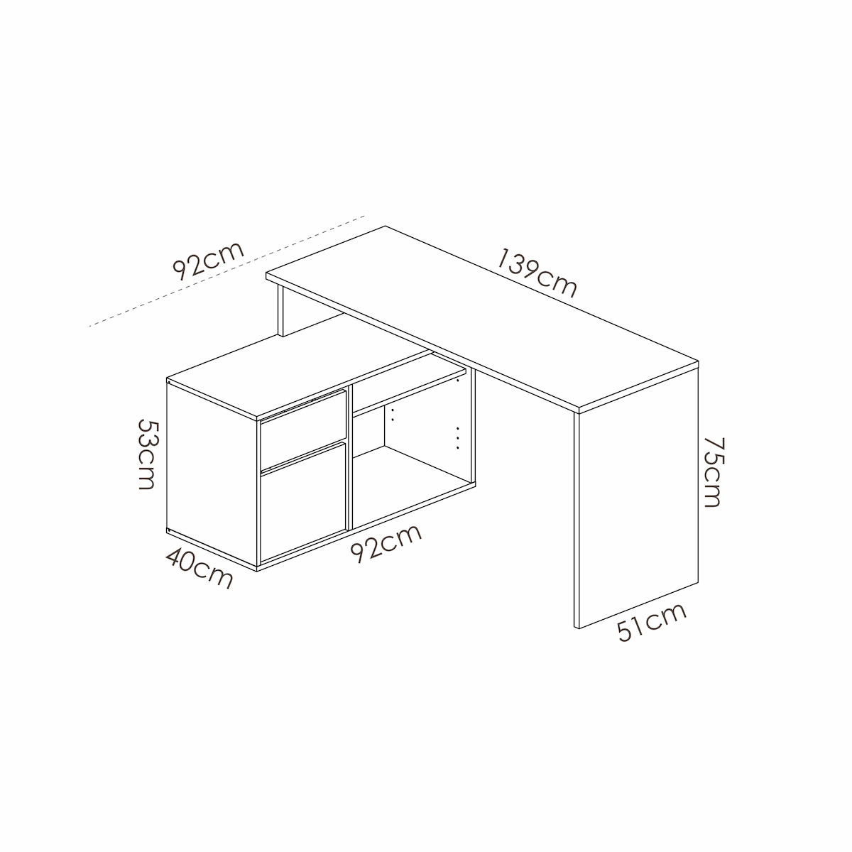 Mesa de estudio cajones PENTA