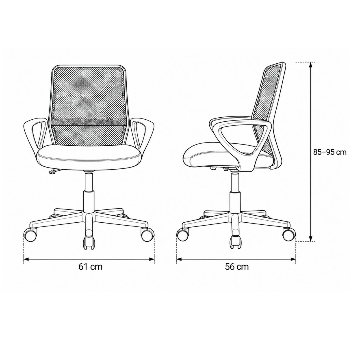 Silla de estudio AMELIA regulable con respaldo transpirable