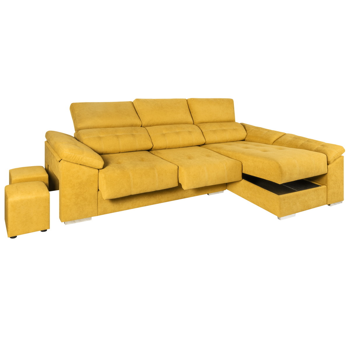 sofas baratos a medida. Sofá con chaiselongue amarillo . Sofás