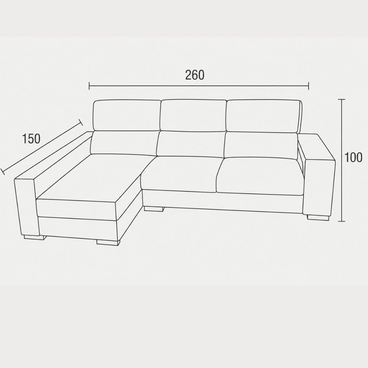 Sofá chaise longue ALBORAN con arcón