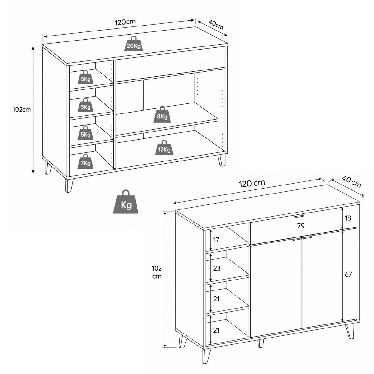 Mueble auxiliar cocina WIN