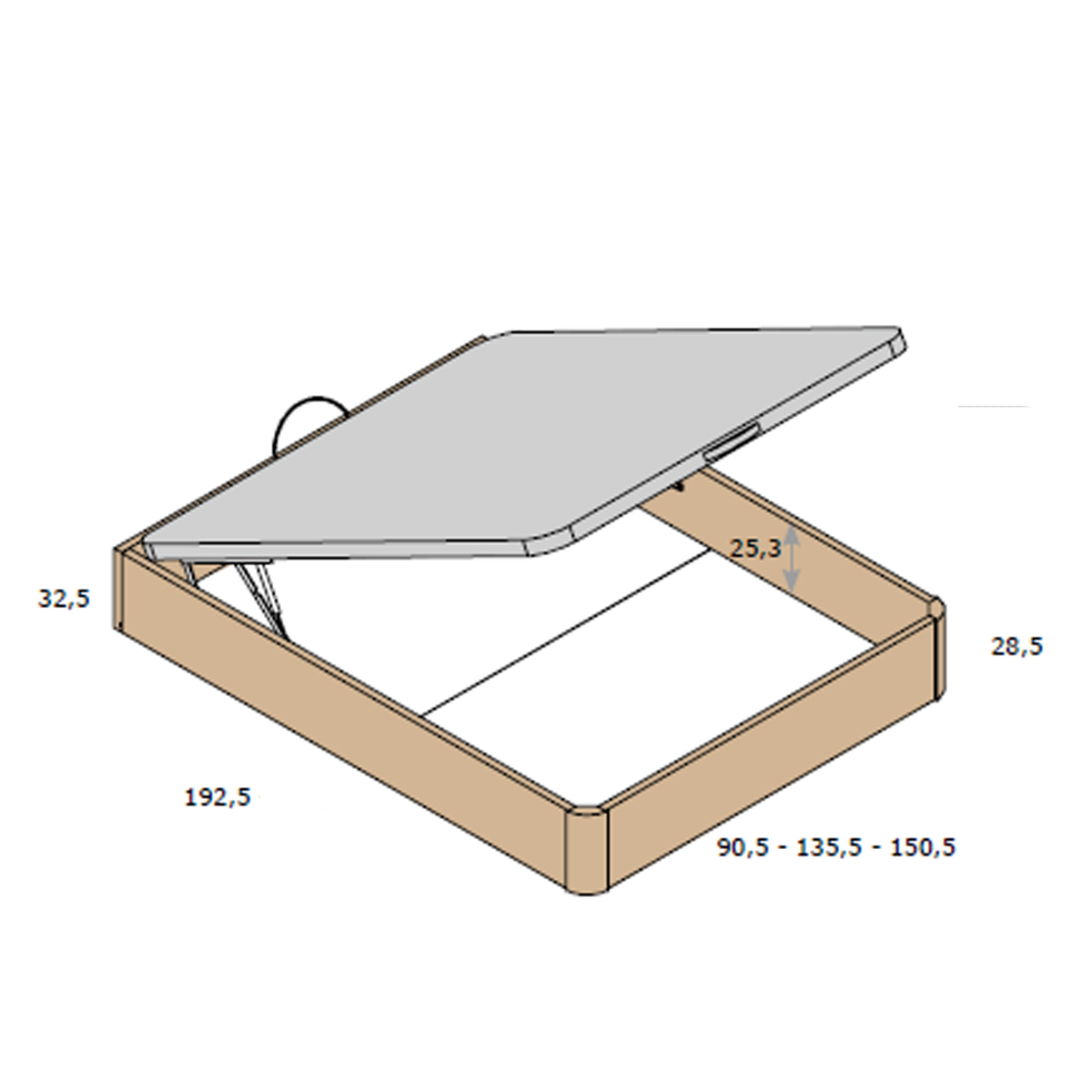 Canape abatible con base tapizada LOBBY